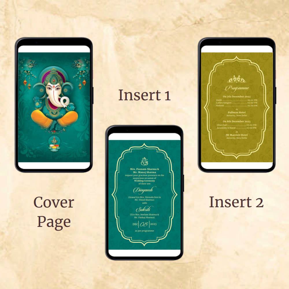 KL2071 Digital Wedding PDF Ecard - Kalash Cards