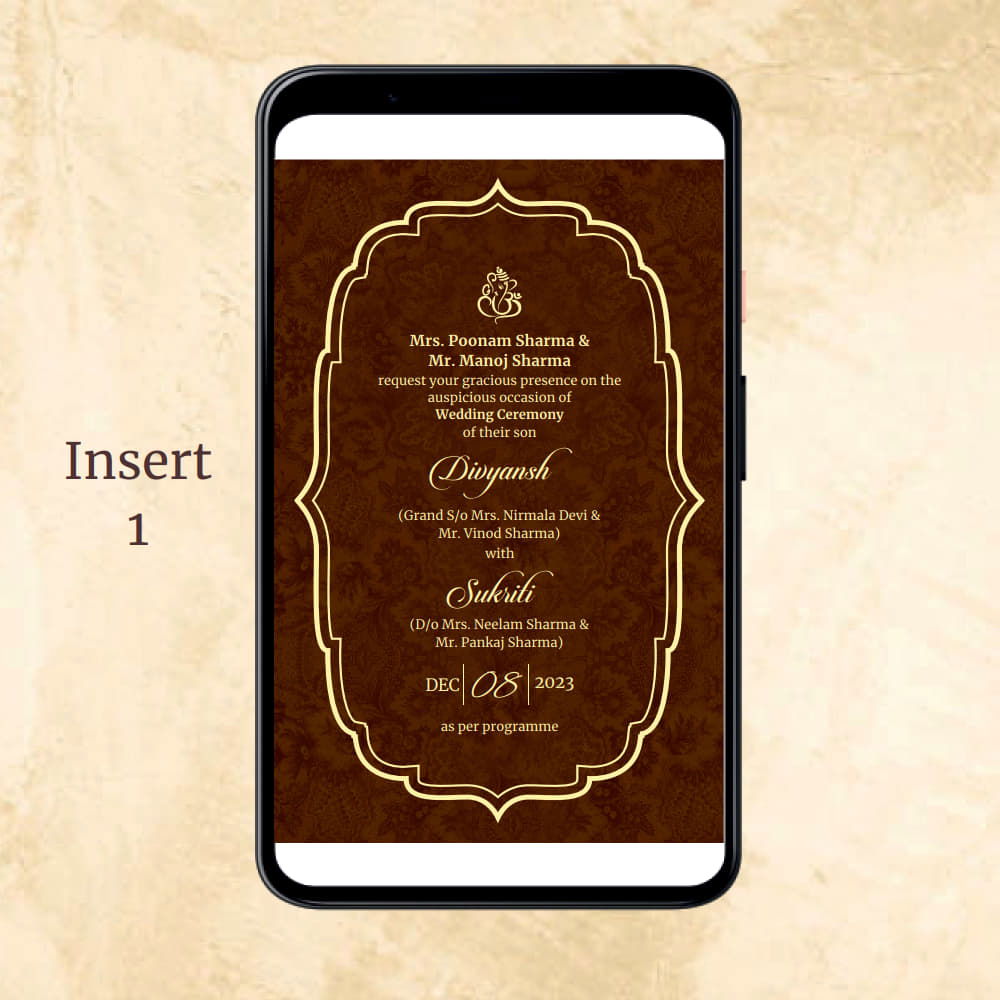 KL2072 Digital Wedding PDF Ecard - Kalash Cards
