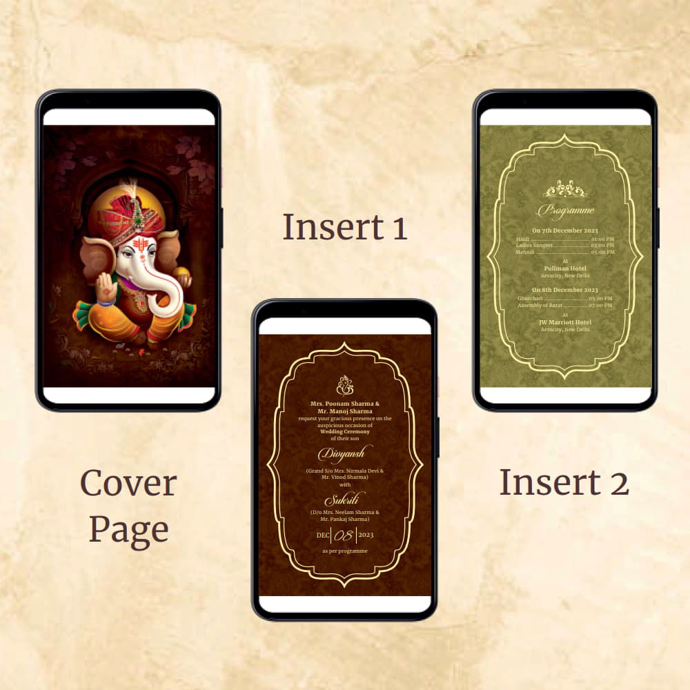 KL2072 Digital Wedding PDF Ecard - Kalash Cards