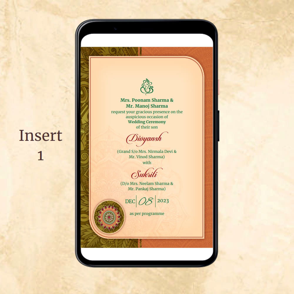 KL2077 Digital Wedding PDF Ecard - Kalash Cards