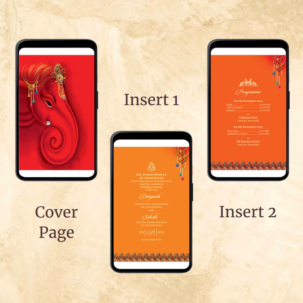 KL2078 Digital Wedding PDF Ecard - Kalash Cards