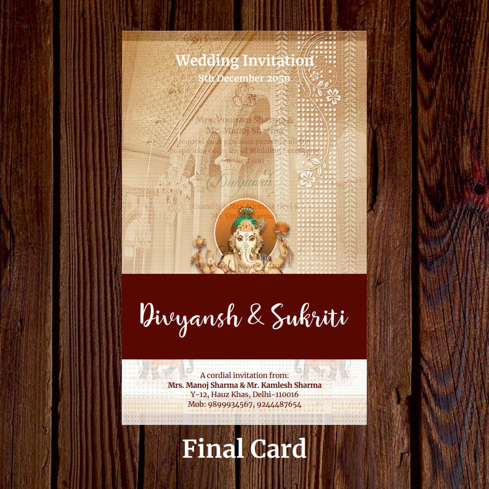 KL2081 Translucent Cover Luxury Wedding Card - Kalash Cards