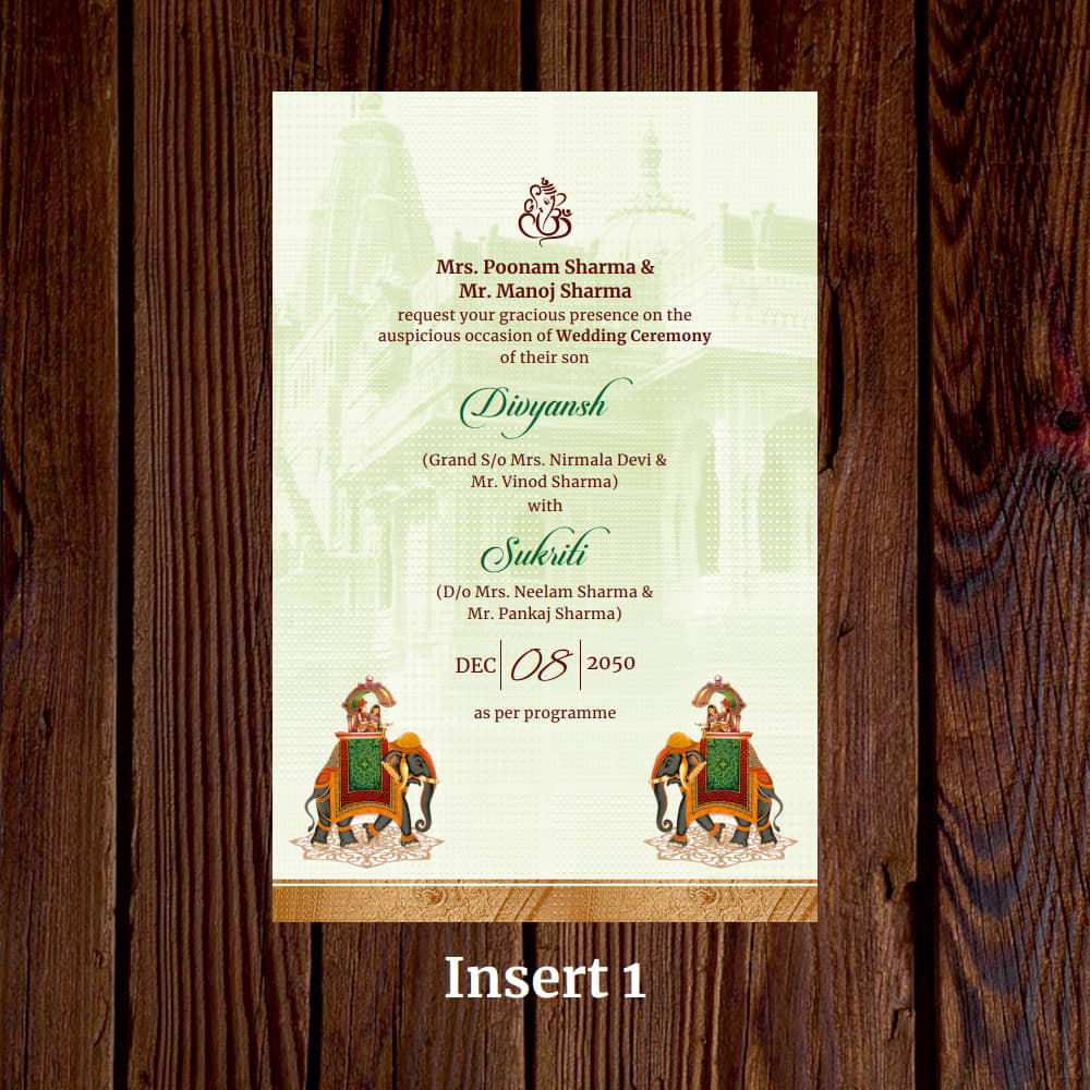 KL2081 Translucent Cover Luxury Wedding Card - Kalash Cards