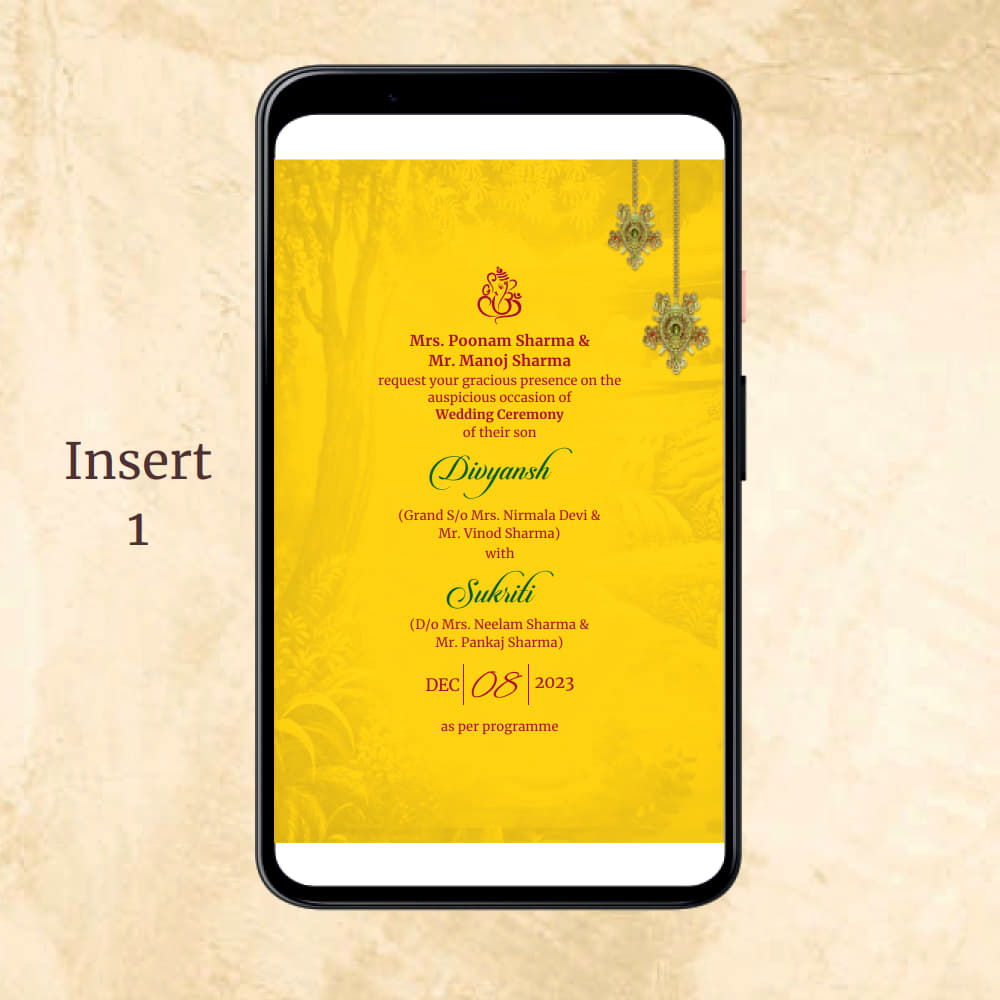 KL2082 Digital Wedding PDF Ecard - Kalash Cards