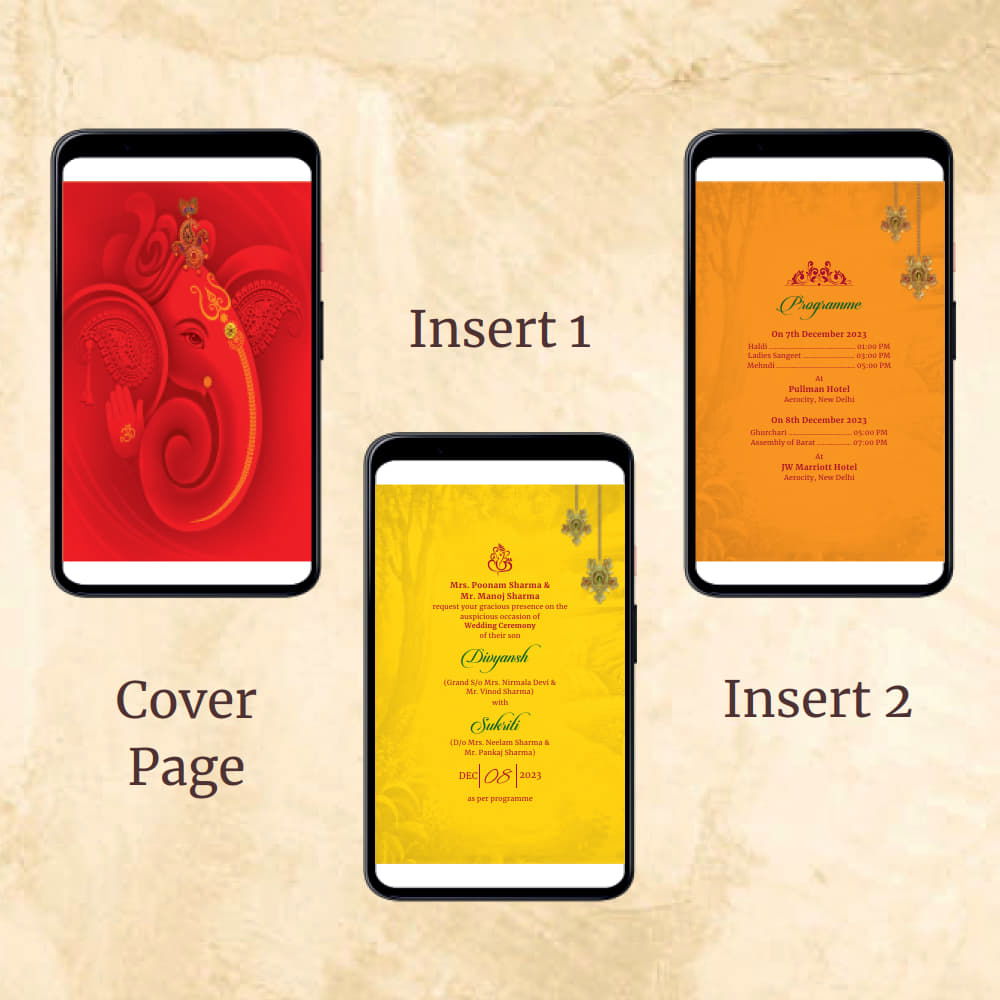 KL2082 Digital Wedding PDF Ecard - Kalash Cards