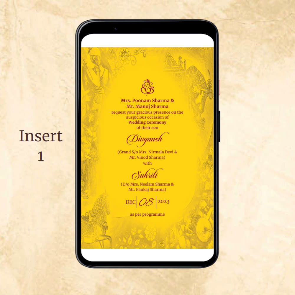 KL2084 Digital Wedding PDF Ecard - Kalash Cards