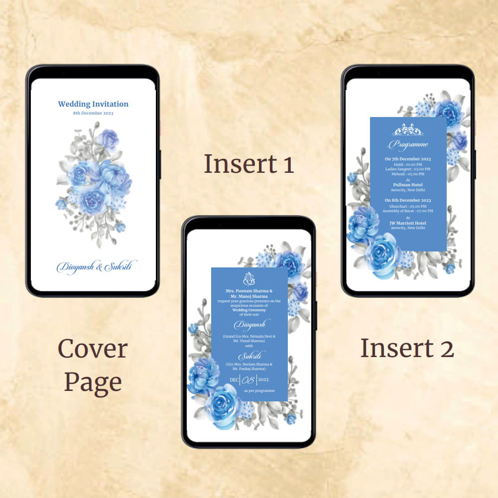 KL2091 Digital Wedding PDF Ecard - Kalash Cards