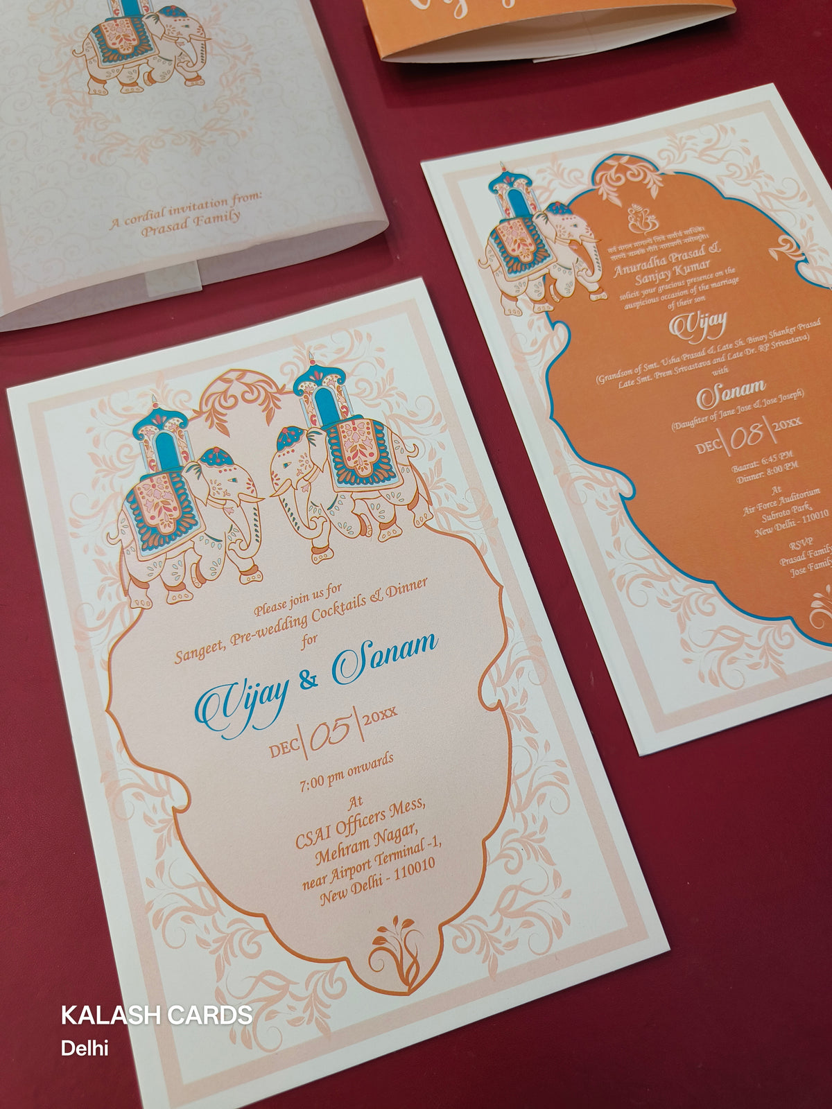 KL2092 Translucent Cover Luxury Wedding Card (2 Page)-Kalash Cards