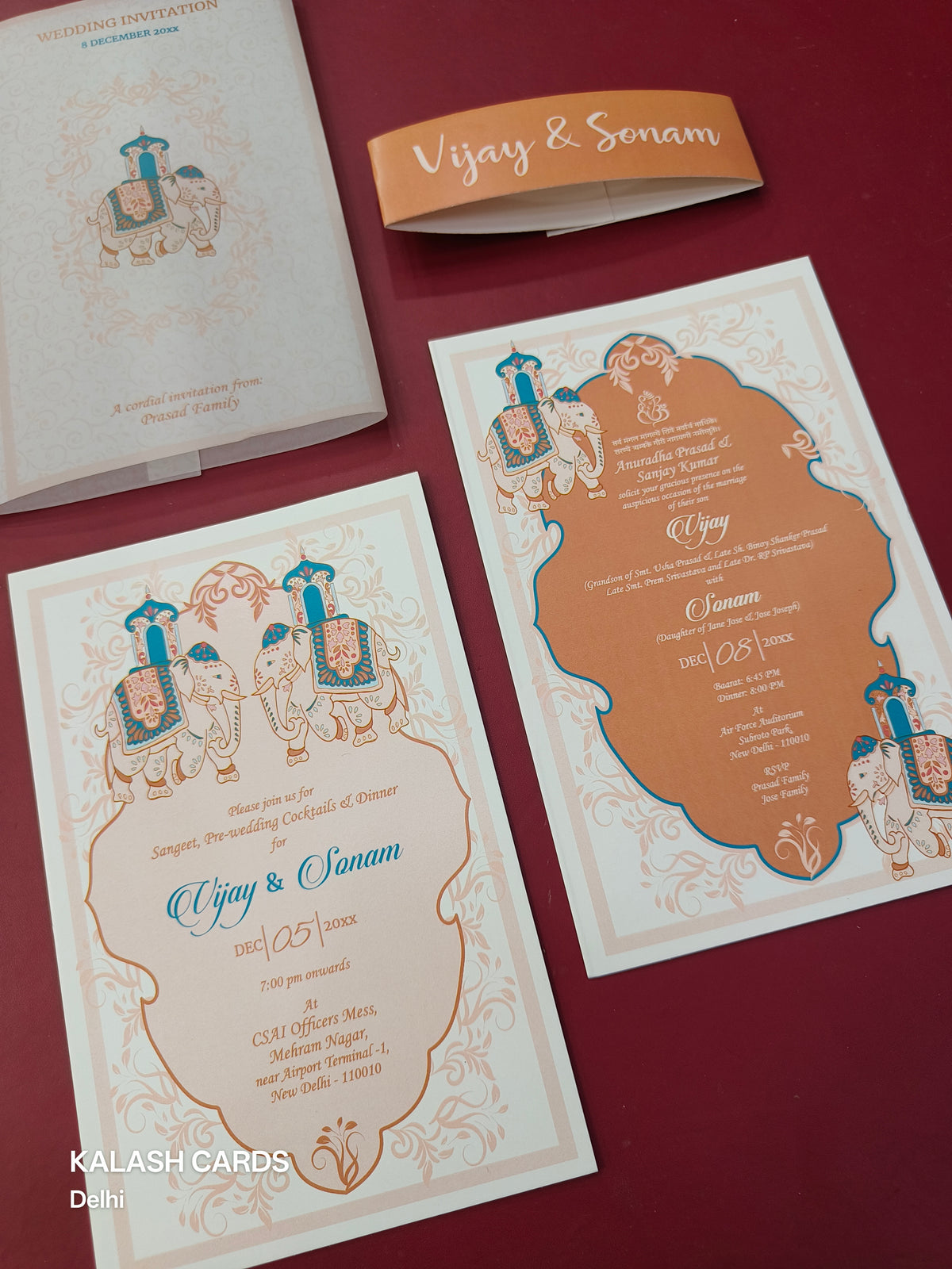 KL2092 Translucent Cover Luxury Wedding Card (2 Page)-Kalash Cards