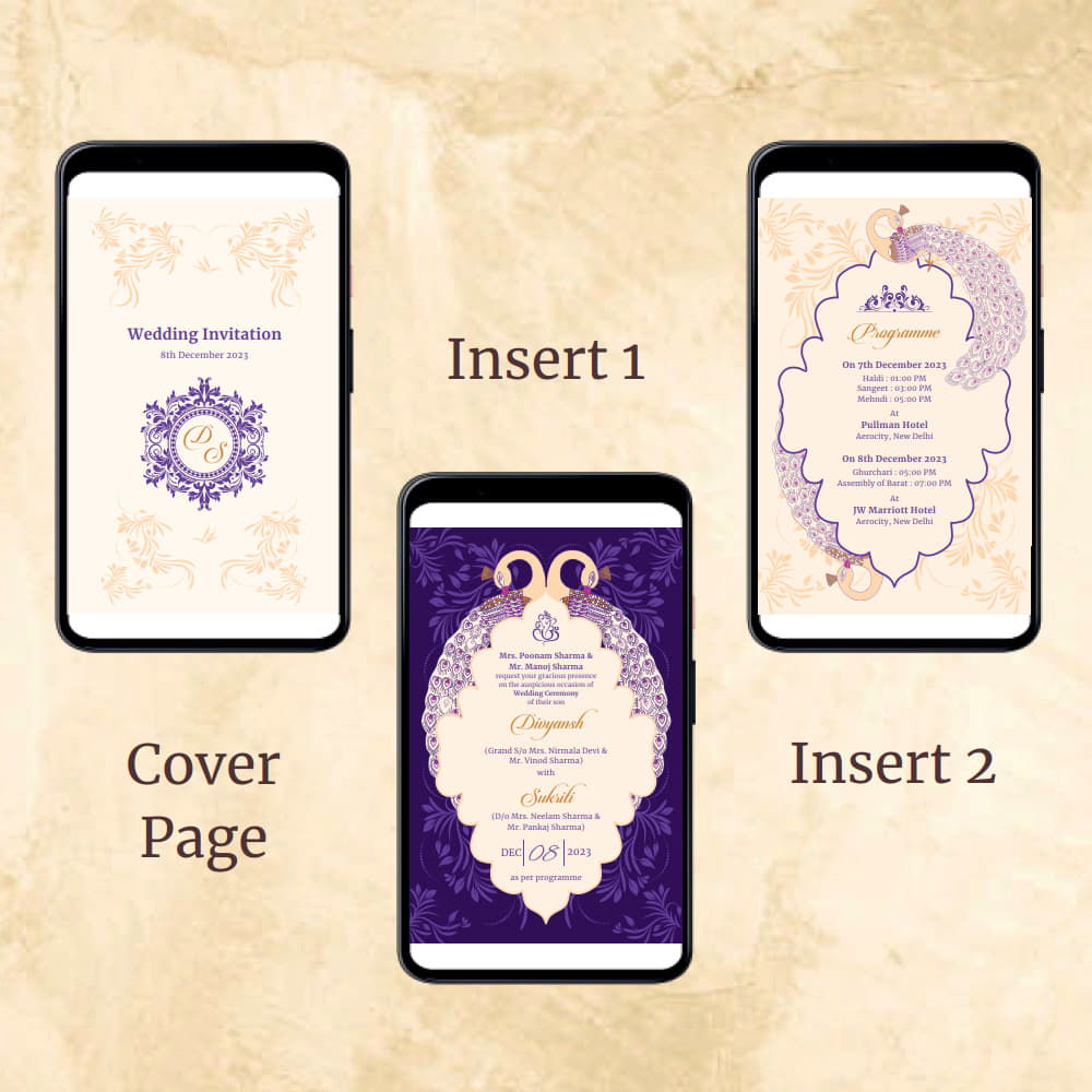 KL2093 Digital Wedding PDF Ecard - Kalash Cards