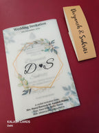 KL2094 Translucent Cover Luxury Wedding Card (2 Page)-Kalash Cards