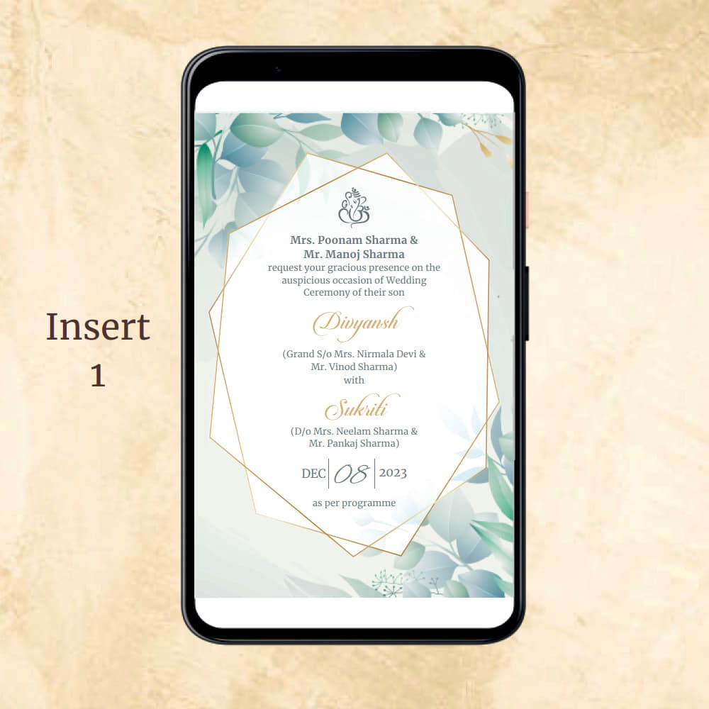 KL2095 Digital Wedding PDF Ecard - Kalash Cards