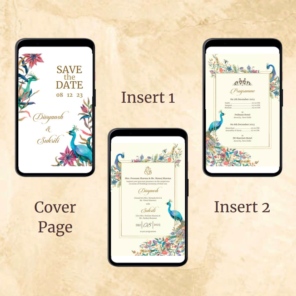KL2097 Digital Wedding PDF Ecard - Kalash Cards