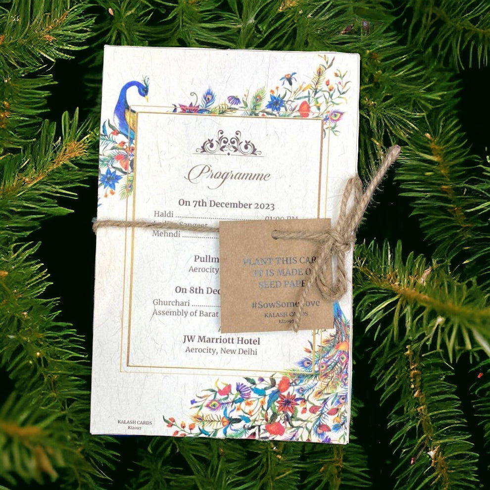 KL2097 Plantable Seed Paper Wedding Card (2 Inserts) - Kalash Cards
