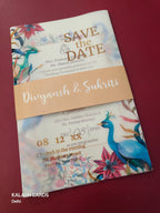 KL2097 Translucent Cover Luxury Wedding Card (2 Page)-Kalash Cards