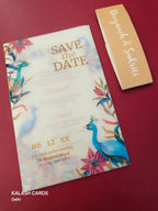 KL2097 Translucent Cover Luxury Wedding Card (2 Page)-Kalash Cards