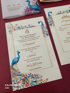 KL2097 Translucent Cover Luxury Wedding Card (2 Page)-Kalash Cards