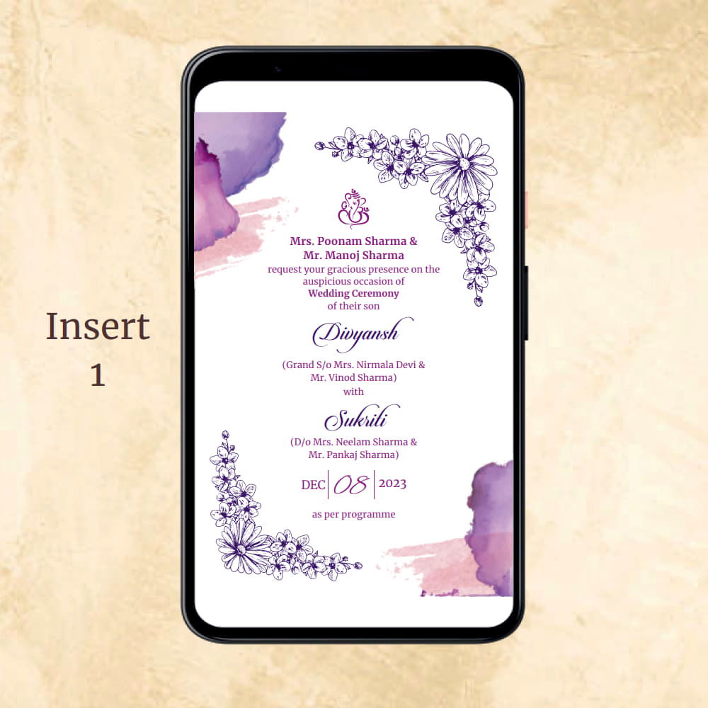 KL2099 Digital Wedding PDF Ecard - Kalash Cards