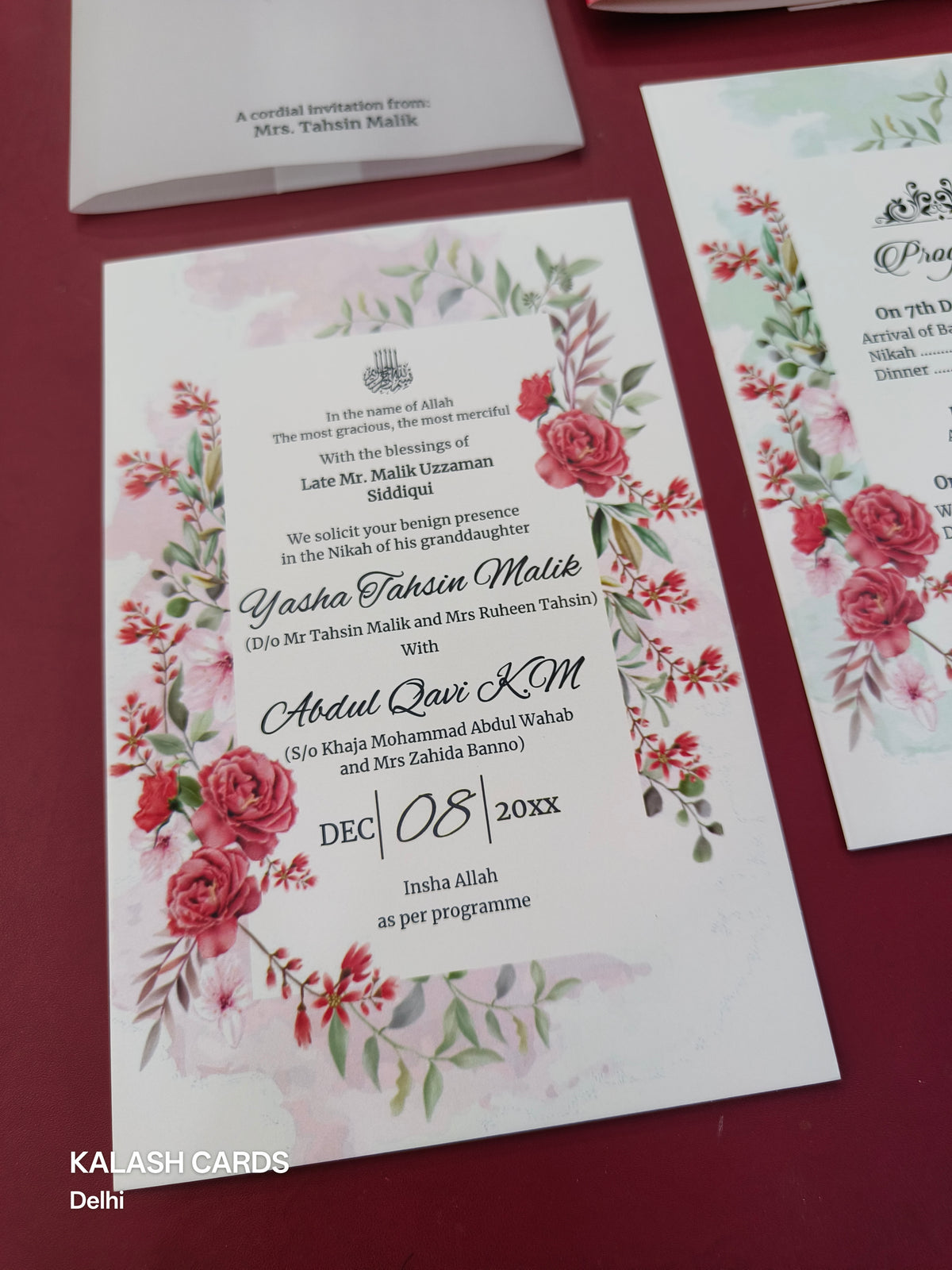 KL2101 Translucent Cover Luxury Wedding Card (2 Page)-Kalash Cards