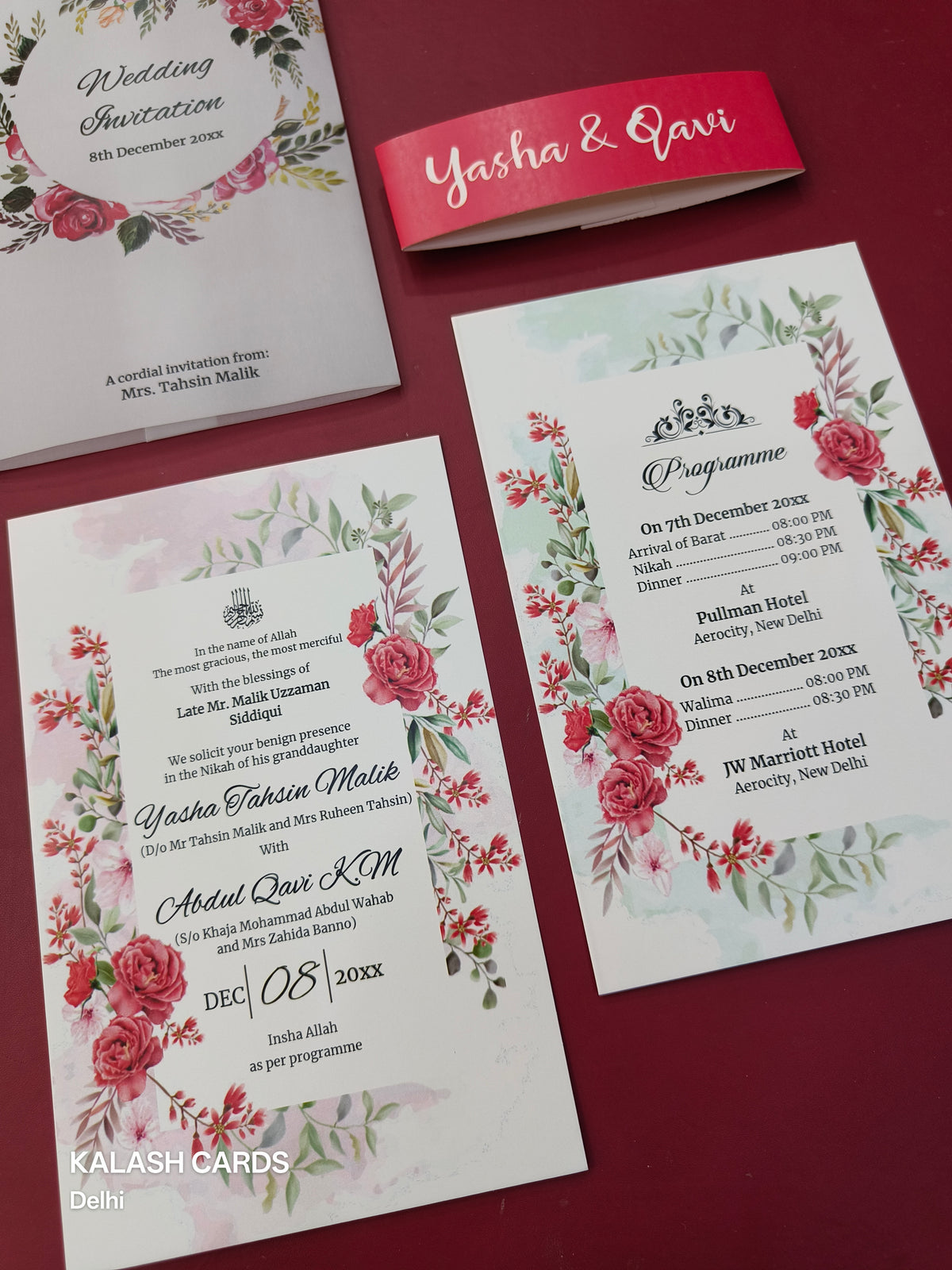 KL2101 Translucent Cover Luxury Wedding Card (2 Page)-Kalash Cards