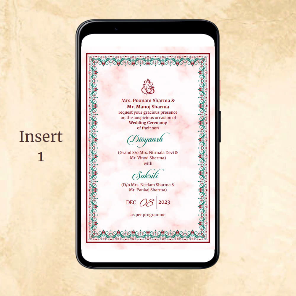 KL2102 Digital Wedding PDF Ecard - Kalash Cards