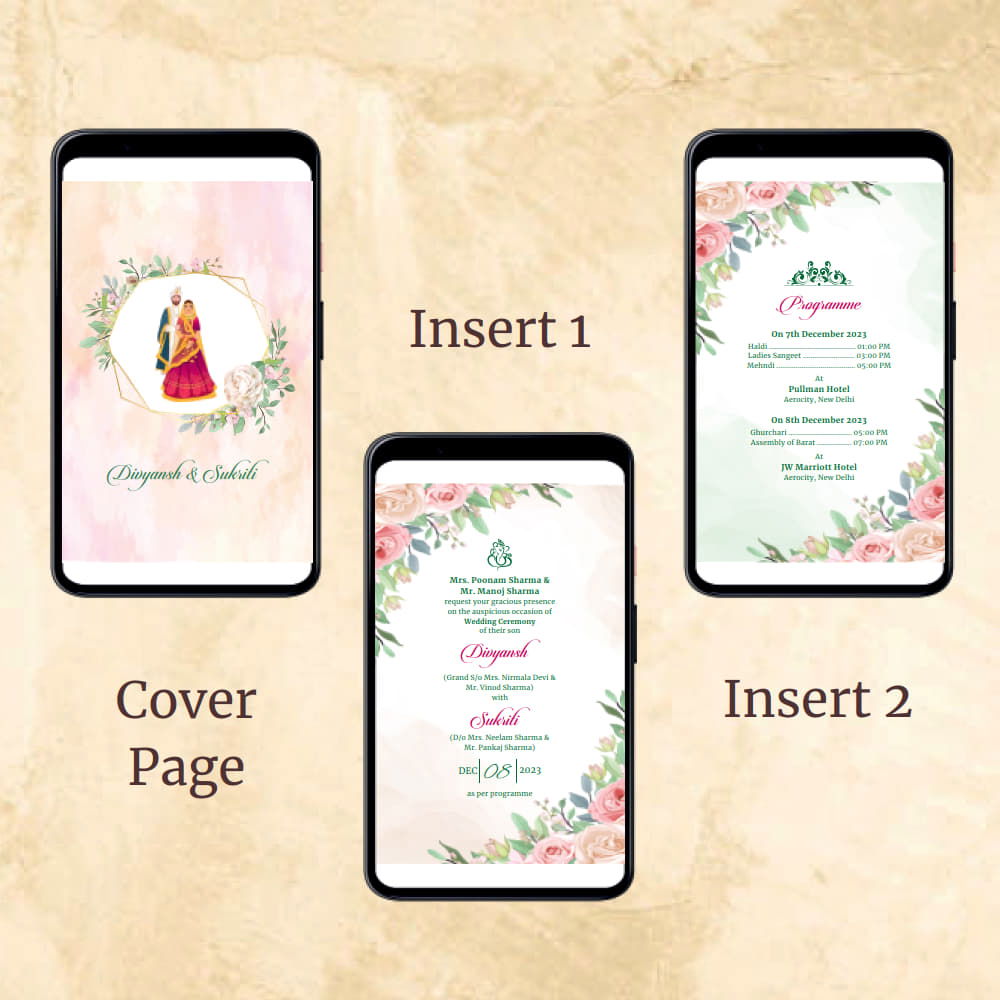 KL2103 Digital Wedding PDF Ecard - Kalash Cards