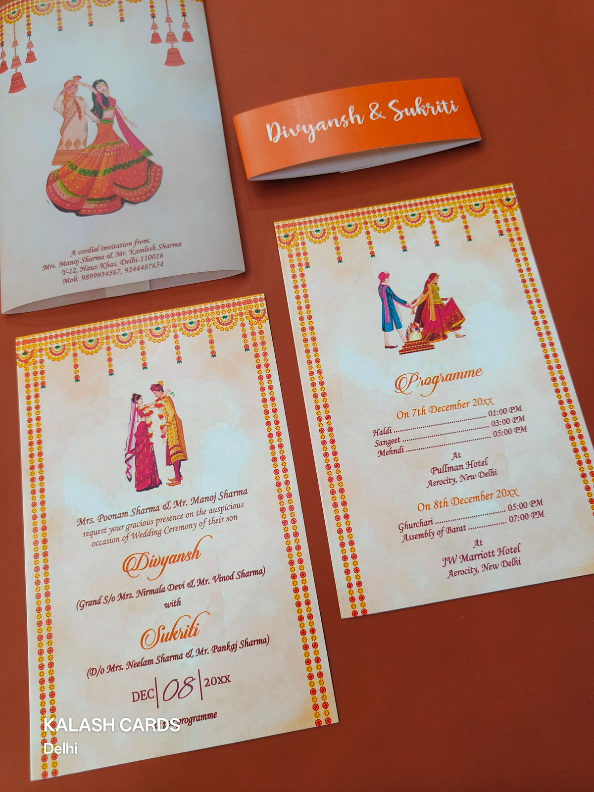 KL2105 Translucent Cover Luxury Wedding Card (2 Page)-Kalash Cards