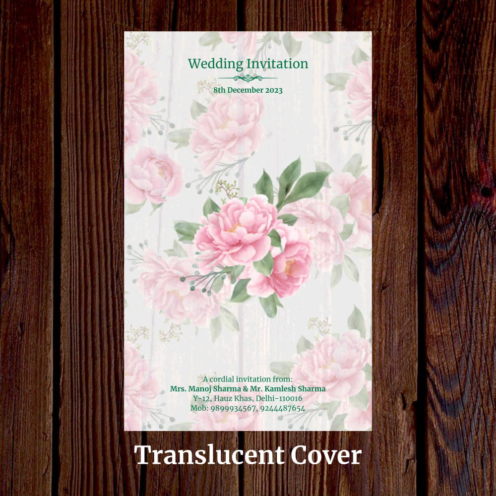 KL2107 Translucent Cover Luxury Wedding Card - Kalash Cards