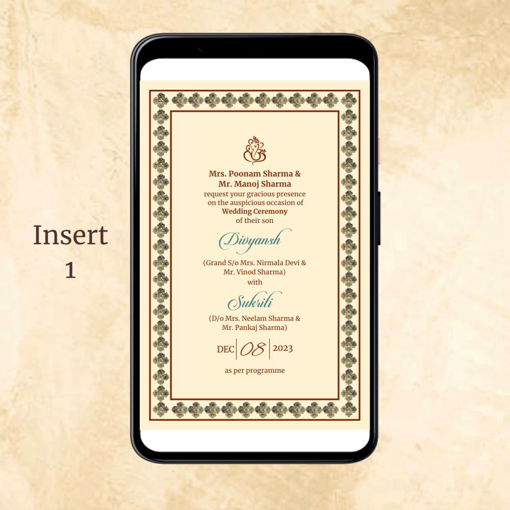 KL2119 Digital Wedding PDF Ecard - Kalash Cards