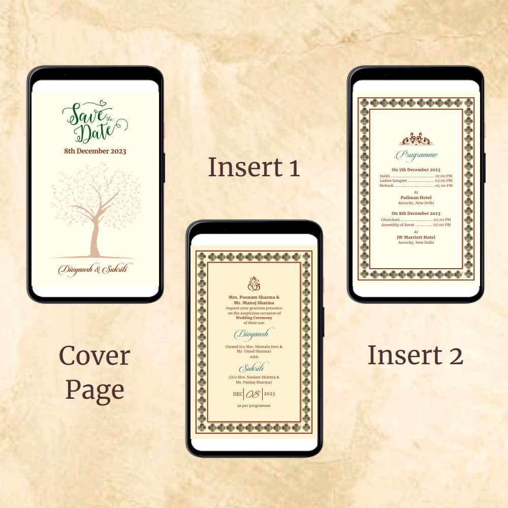 KL2119 Digital Wedding PDF Ecard - Kalash Cards