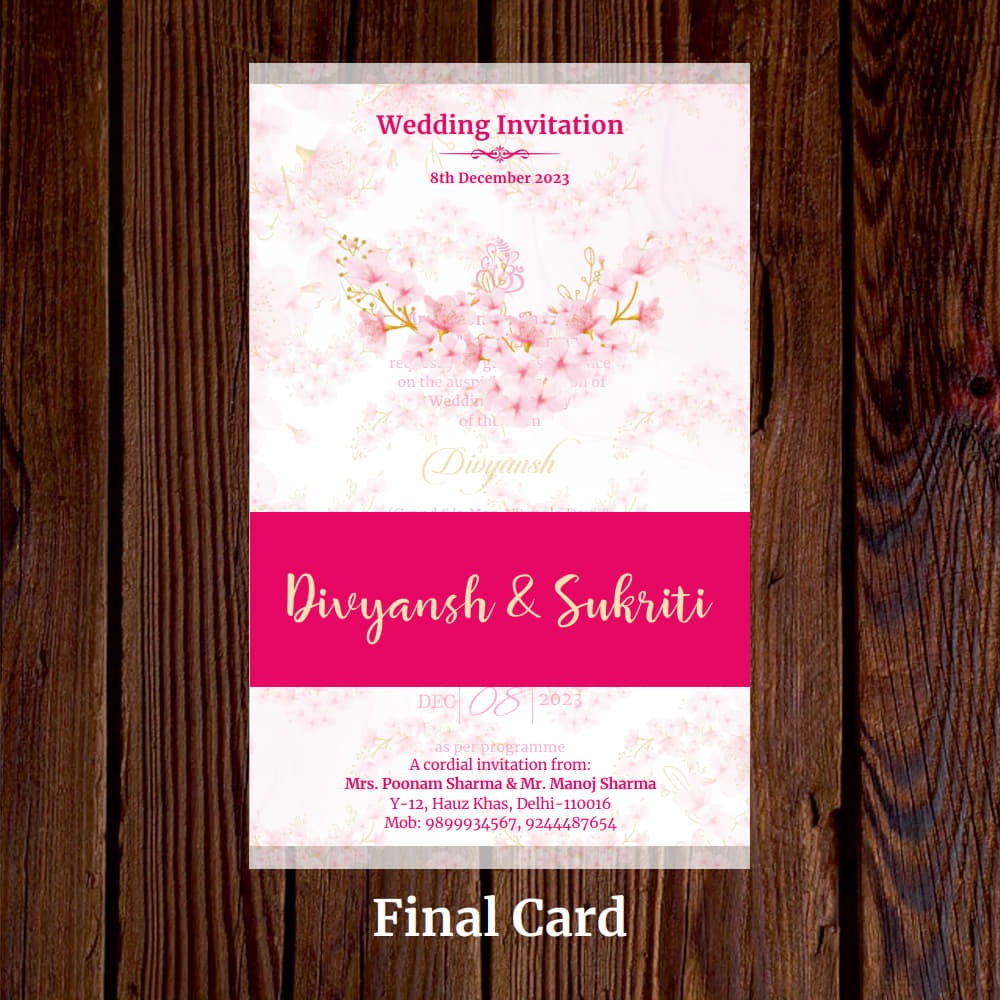 KL2120 Translucent Cover Luxury Wedding Card - Kalash Cards