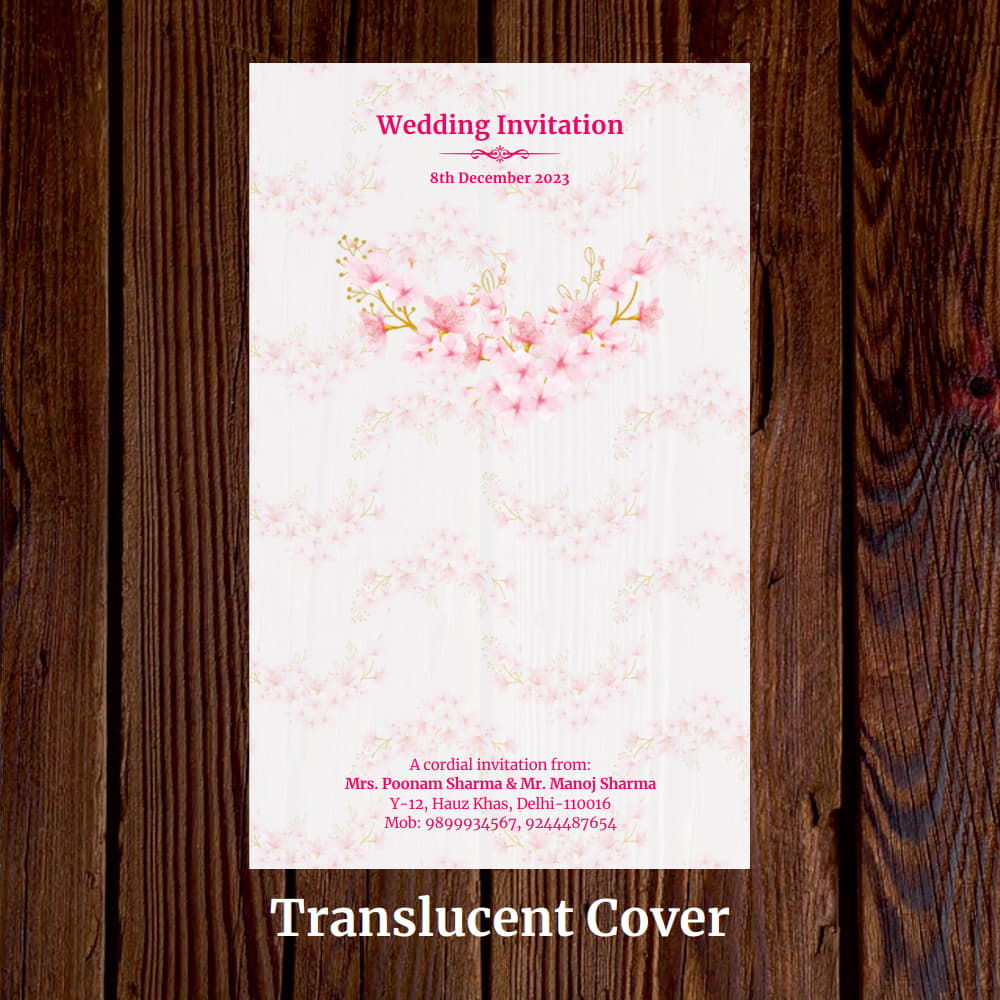 KL2120 Translucent Cover Luxury Wedding Card - Kalash Cards