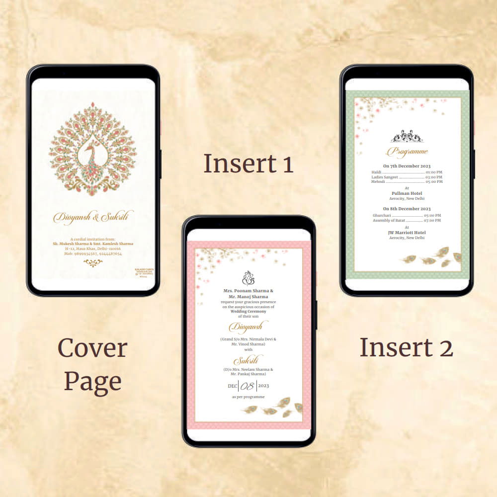 KL2124 Digital Wedding PDF Ecard - Kalash Cards