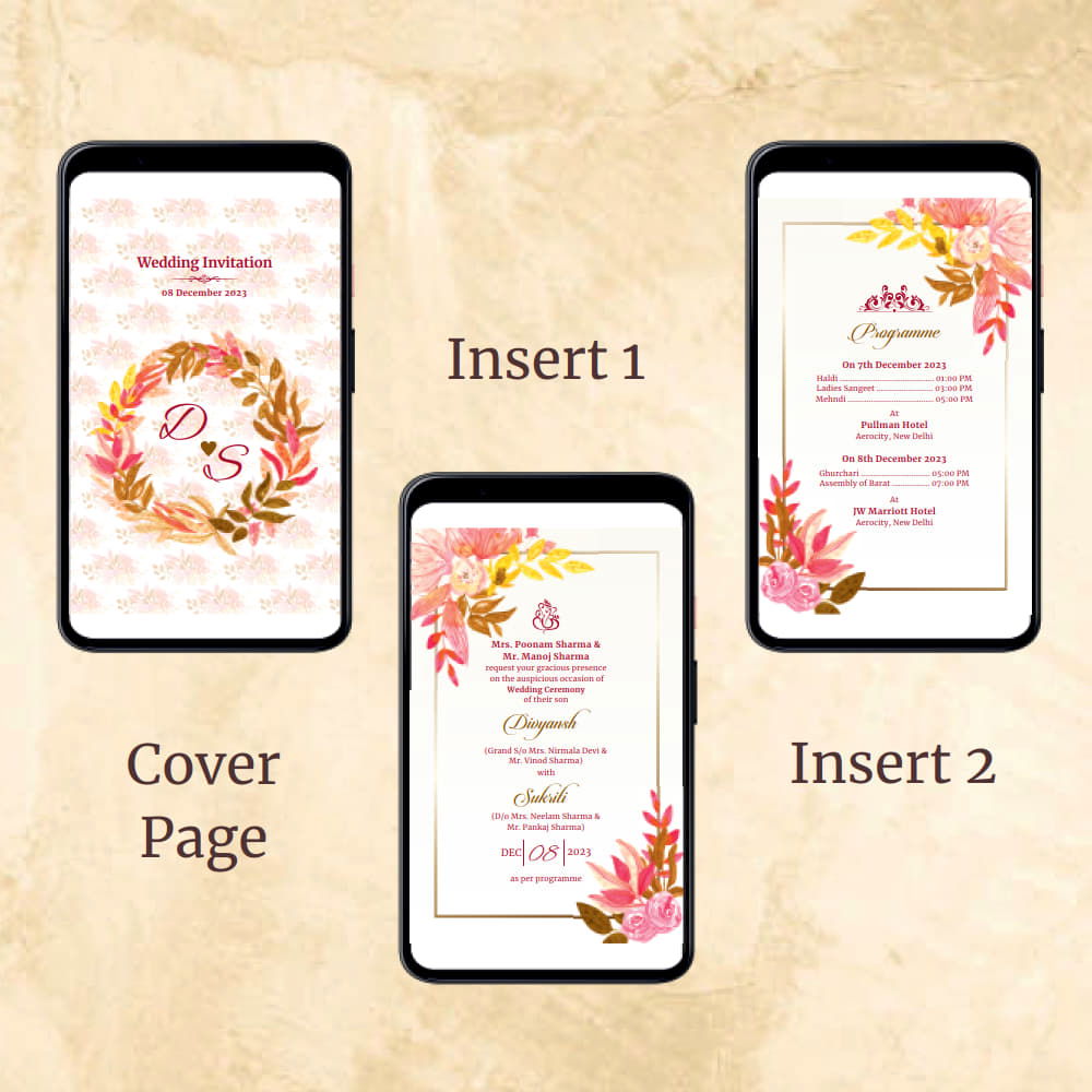 KL2125 Digital Wedding PDF Ecard - Kalash Cards