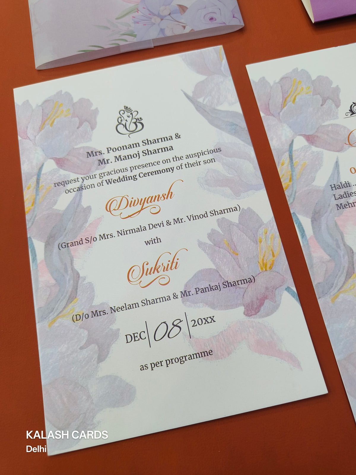 KL2127 Translucent Cover Luxury Wedding Card (2 Page)-Kalash Cards