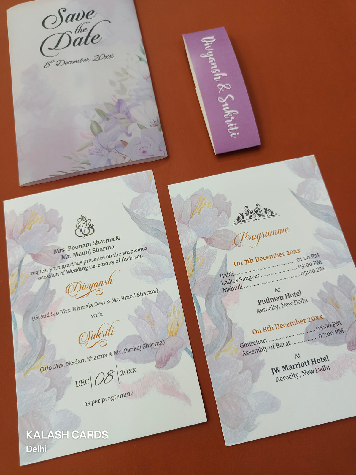 KL2127 Translucent Cover Luxury Wedding Card (2 Page)-Kalash Cards