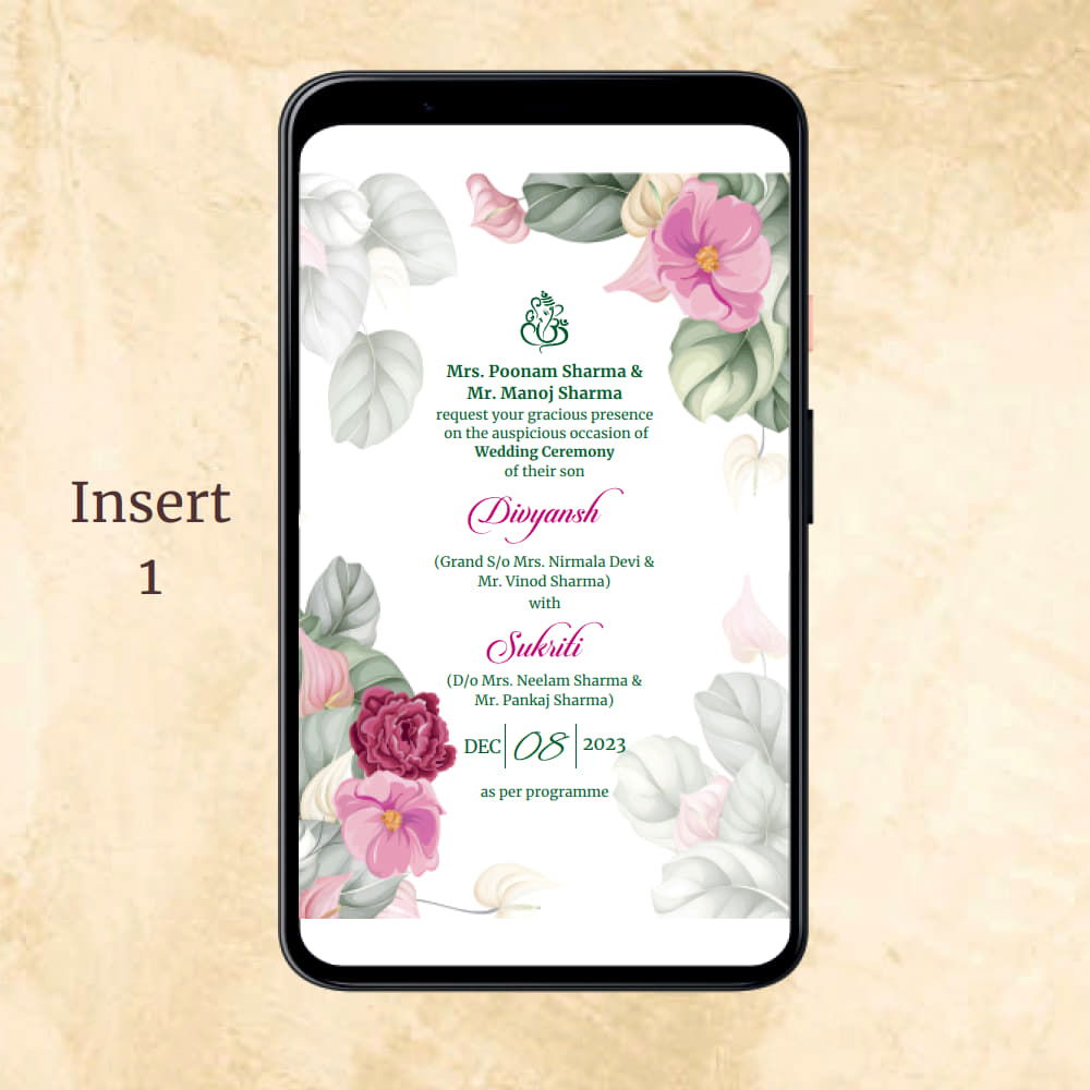 KL2128 Digital Wedding PDF Ecard - Kalash Cards