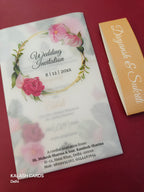 KL2128 Translucent Cover Luxury Wedding Card (2 Page)-Kalash Cards