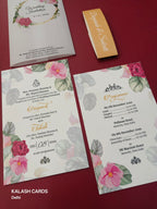KL2128 Translucent Cover Luxury Wedding Card (2 Page)-Kalash Cards