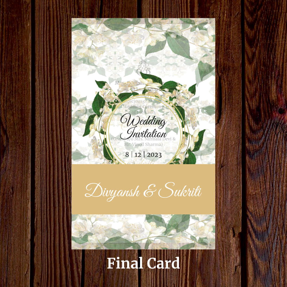 KL2129 Translucent Cover Luxury Wedding Card - Kalash Cards