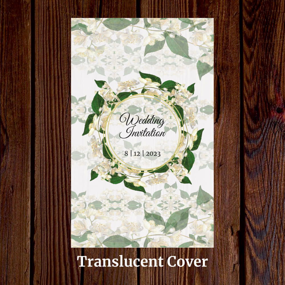 KL2129 Translucent Cover Luxury Wedding Card - Kalash Cards