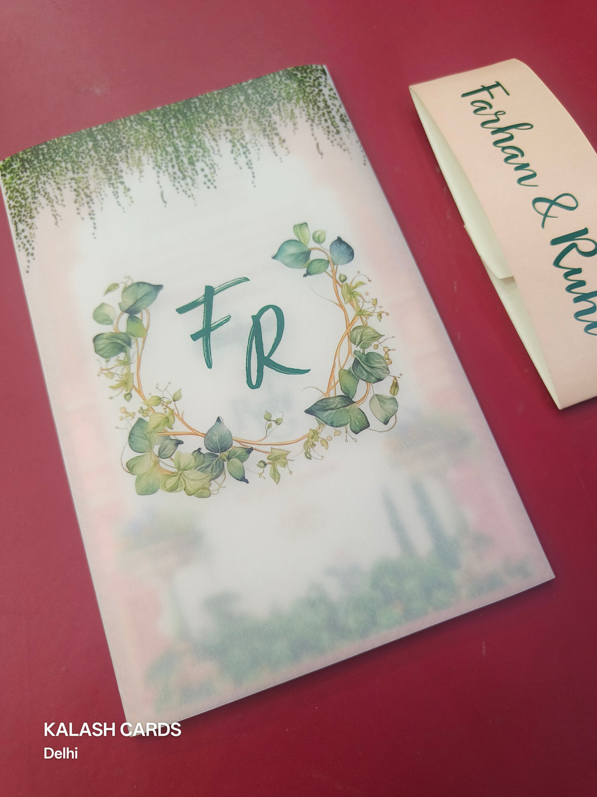 KL2134 Translucent Cover Luxury Wedding Card (2 Page)-Kalash Cards