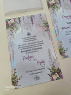 KL2140 Translucent Cover Luxury Wedding Card (2 Page)-Kalash Cards