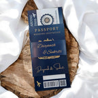 KL2181-1 Passport Wedding Card (1 Paper Passport, 1 Boarding Pass, 1 Band) - Kalash Cards