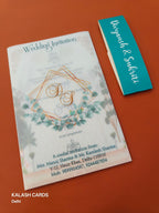 KL2201 Translucent Cover Luxury Wedding Card (2 Page)-Kalash Cards