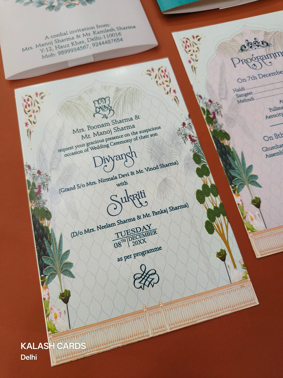 KL2201 Translucent Cover Luxury Wedding Card (2 Page)-Kalash Cards