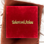 KL9014 Velvet Fabric Thick Luxury Wedding Card with 2 Card Inserts, 1 Envelope and Couple Names Laser - Kalash Cards