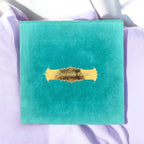 KL9015 Velvet Fabric Thick Luxury Wedding Card with 2 Printed Card Inserts, 1 Envelope and Acrylic Mirror with Couple Names - Kalash Cards