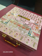KL9007 Floral Design Luxury Gift Box with 2 Printed Page Cards (4 Jars)-Kalash Cards