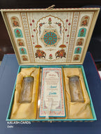 KL9032 Royal Elephant Design Luxury Gift Box with 2 Printed Page Cards (2 Jars)-Kalash Cards